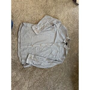 Him & Henry Mens XL  Button Up Shirt blue Long Sleeve polka dot 100% Cotton NWT!